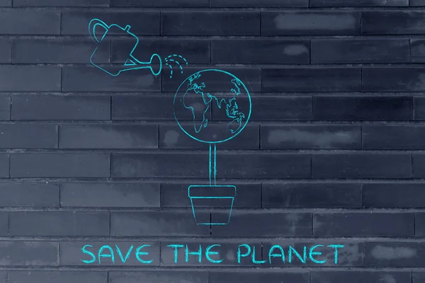 拯救地球的概念 — 图库照片
