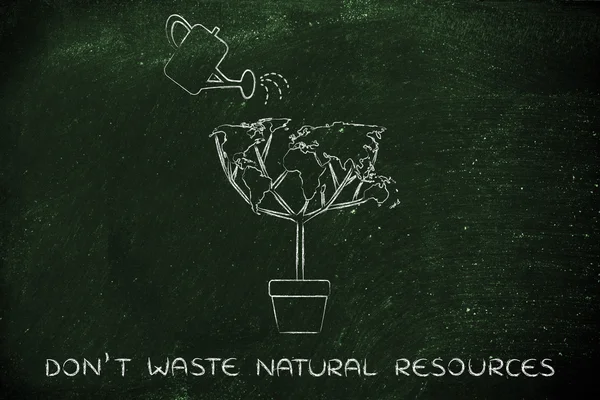 Doğal kaynakların kavramı boşa harcama — Stok fotoğraf