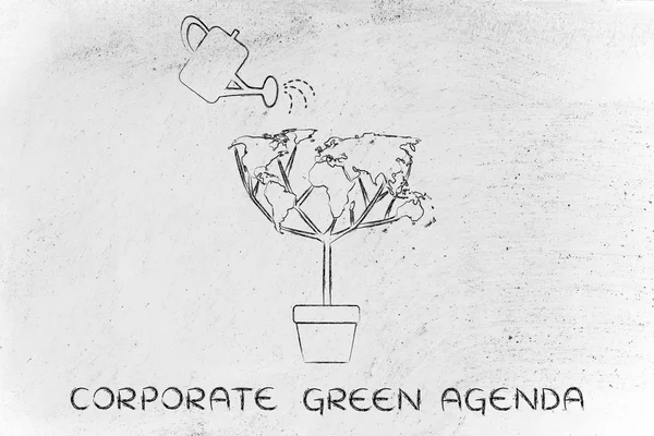 Konsep agenda hijau perusahaan — Stok Foto