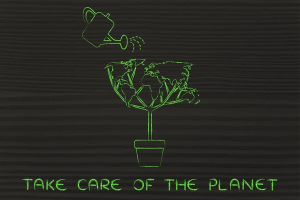 Concept de prendre soin de la planète — Photo
