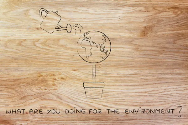 ¿Qué estás haciendo para el concepto de medio ambiente? — Foto de Stock