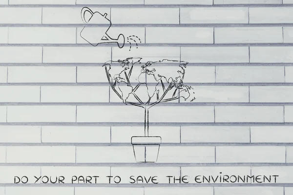 Tragen Sie Ihren Teil dazu bei, das Umweltkonzept zu retten — Stockfoto