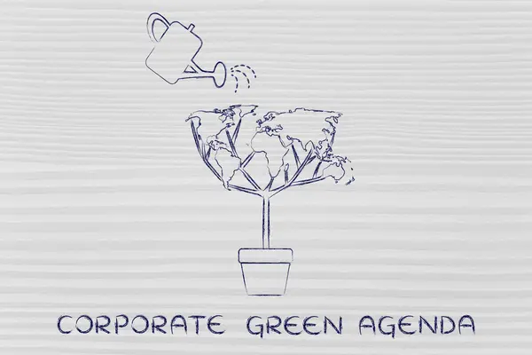 Concepto de agenda verde corporativa — Foto de Stock