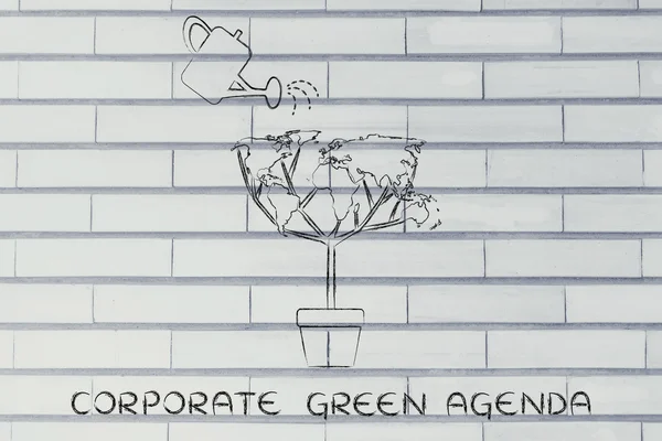 Concept of corporate green agenda — Stock Photo, Image