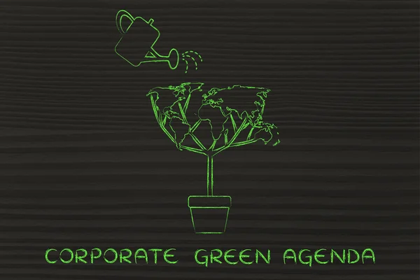 Concept of corporate green agenda — Stock Photo, Image