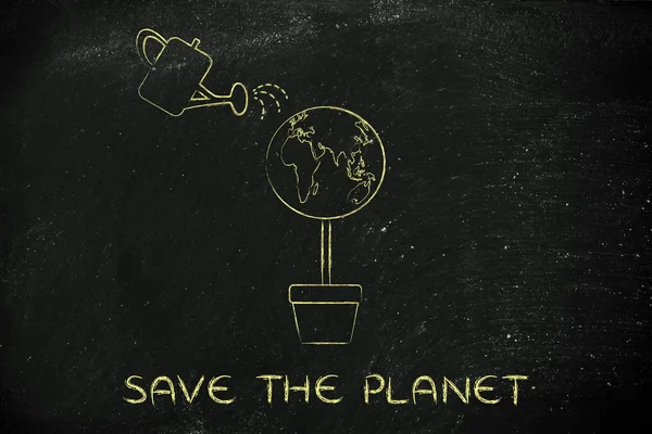 Kavramı, gezegeni kurtarmak — Stok fotoğraf