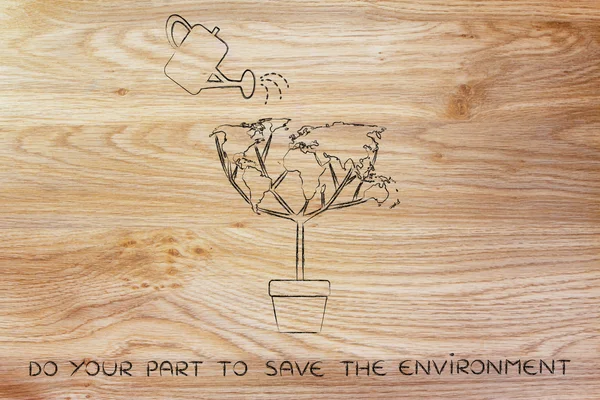 Внести свой вклад в спасение окружающей среды — стоковое фото