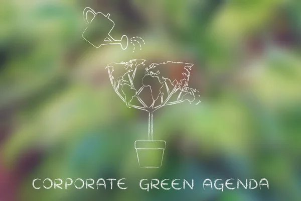 Concept of corporate green agenda — Stock Photo, Image