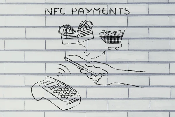 Nfc 支付的概念 — 图库照片