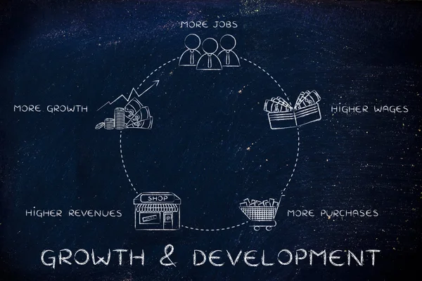 Ilustración del ciclo de crecimiento y desarrollo — Foto de Stock