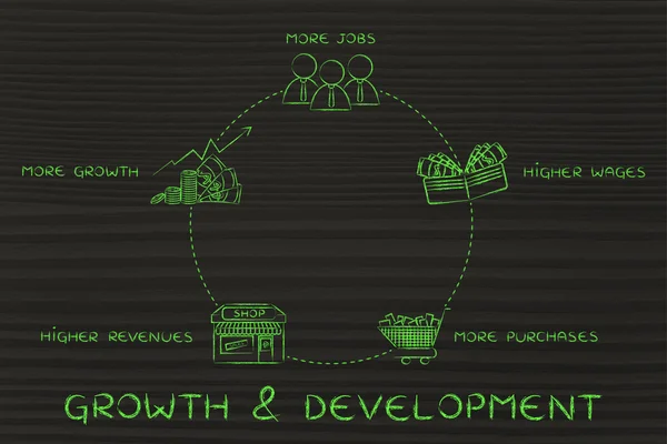 成長・発展のサイクル図 — ストック写真