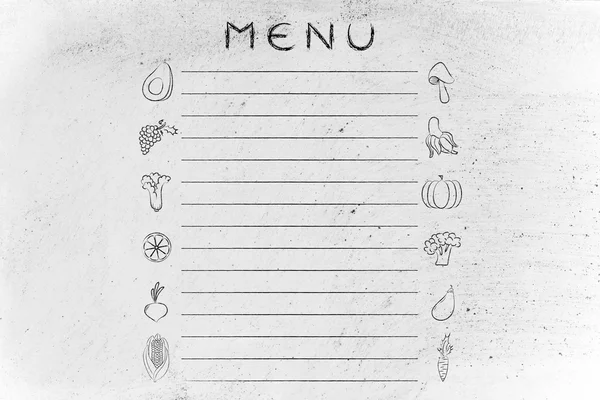 Modello di menu cibo sano — Foto Stock