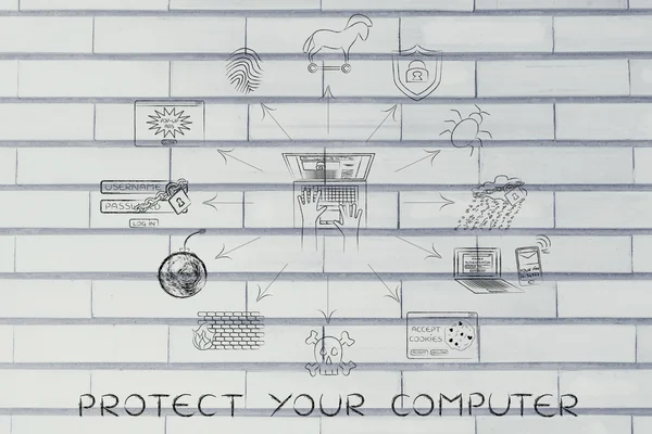 Concept of protect your computer — Stock Photo, Image