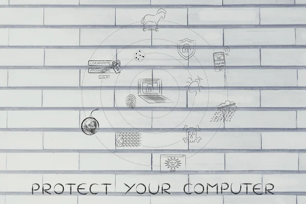 Concept of protect your computer — Stock Photo, Image