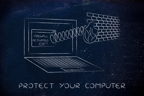 Konzept zum Schutz Ihres Computers — Stockfoto
