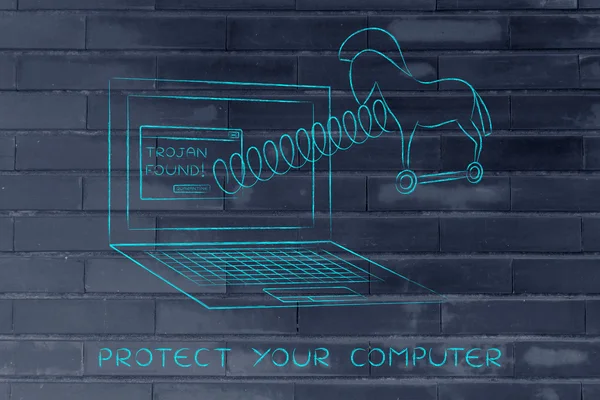 Concepto de proteger su computadora —  Fotos de Stock