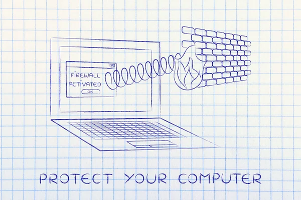 แนวคิดในการปกป้องคอมพิวเตอร์ของคุณ — ภาพถ่ายสต็อก