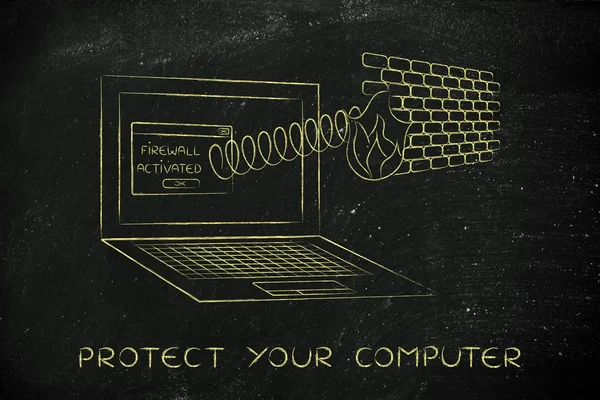Koncepcji ochrony komputera — Zdjęcie stockowe