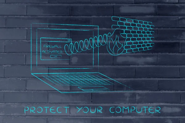 Concept of protect your computer — Stock Photo, Image