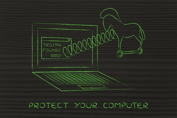 Kavram olarak bilgisayarınızı korur — Stok fotoğraf