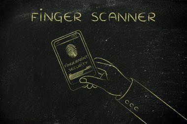parmak tarayıcı smartphone şekil üzerinde