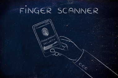 parmak tarayıcı smartphone şekil üzerinde