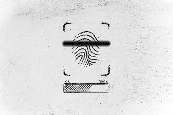 Fingerprint scan in progress — Stock Photo, Image