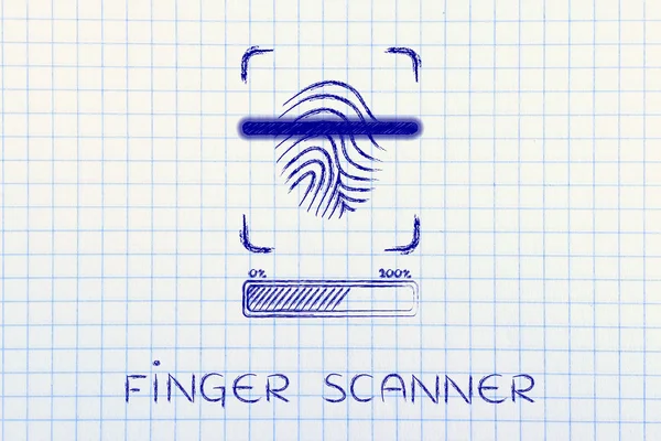 Fingerscanner auf dem Smartphone — Stockfoto