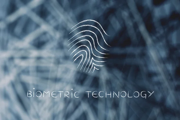 Εικονίδιο κιμωλία biometric τεχνολογία — Φωτογραφία Αρχείου