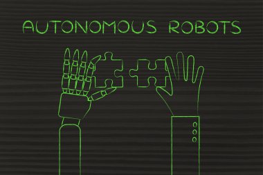 concept of autonomous robots clipart