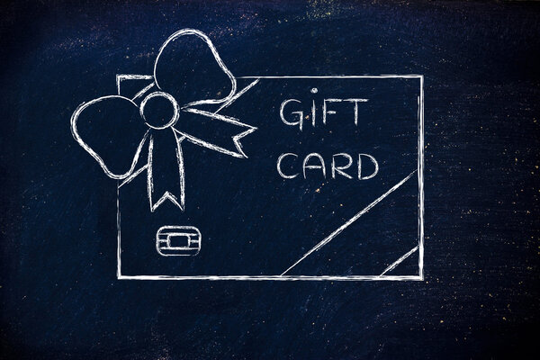 retailer's gift card with bow