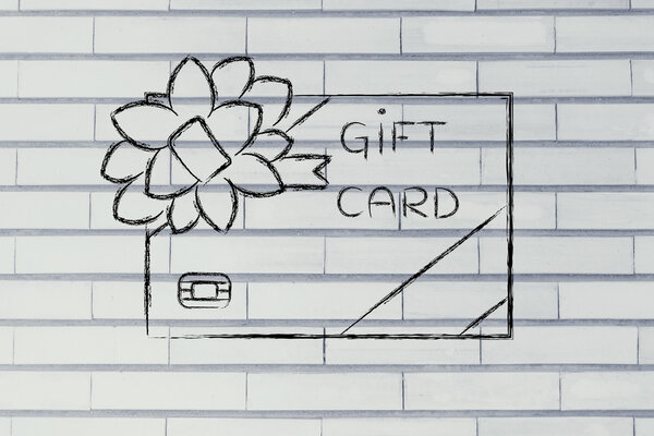 retailer's gift card with bow