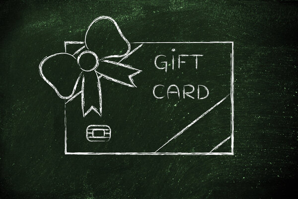 retailer's gift card with bow