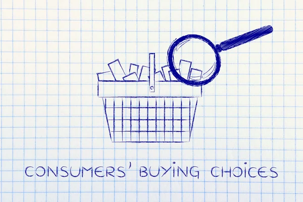 Conceito de escolhas de compra dos consumidores — Fotografia de Stock