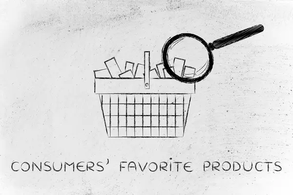 Conceito de produtos favoritos dos consumidores — Fotografia de Stock