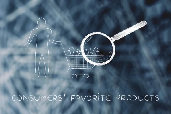 Tüketicilerin favori ürünleri kavramı — Stok fotoğraf