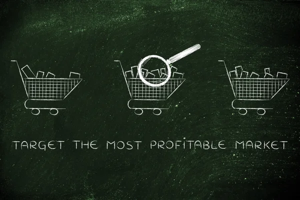 Concept of target the most profitable market — Stock Photo, Image