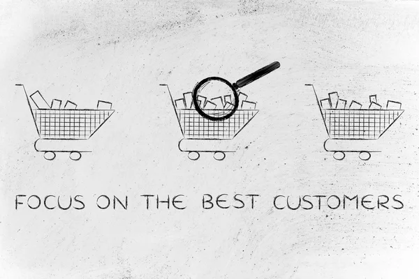 Concept of focus on the best customers — Stock Photo, Image