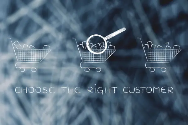 Concept of how choose the right customer — Stock Photo, Image