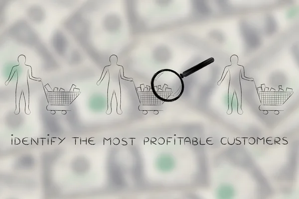 Konzept der Ermittlung der profitabelsten Kunden — Stockfoto