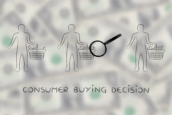 Concept van consument besluit kopen — Stockfoto