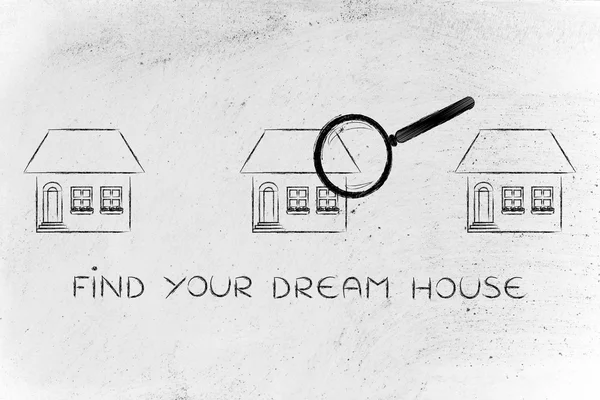 Concepto de cómo encontrar la casa de sus sueños — Foto de Stock
