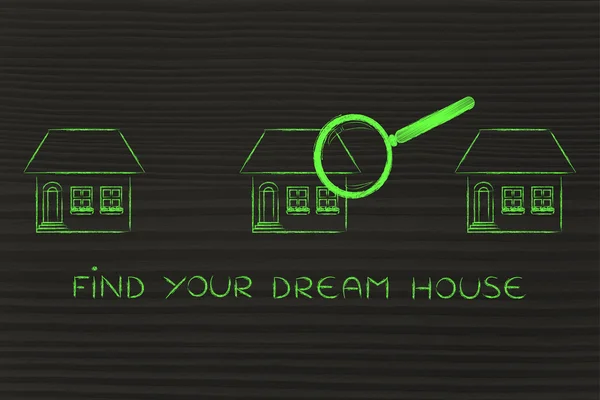 Concept of how find your dream house — Stock Photo, Image