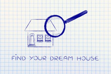 Büyüteç bir ev, analiz bulmak hayalinizdeki evi