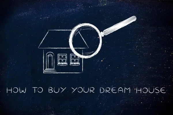 Conceito de como comprar sua casa de sonho — Fotografia de Stock
