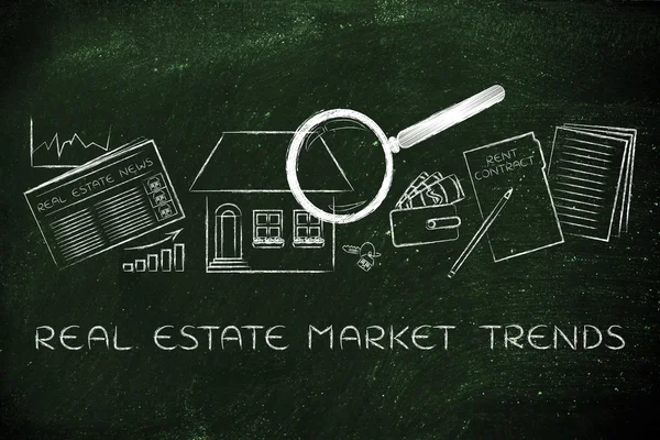 Concepto de tendencias del mercado inmobiliario — Foto de Stock