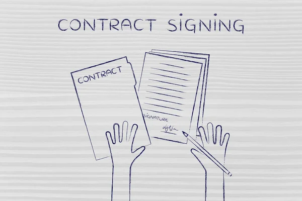 Sözleşme imzalama kavramı — Stok fotoğraf