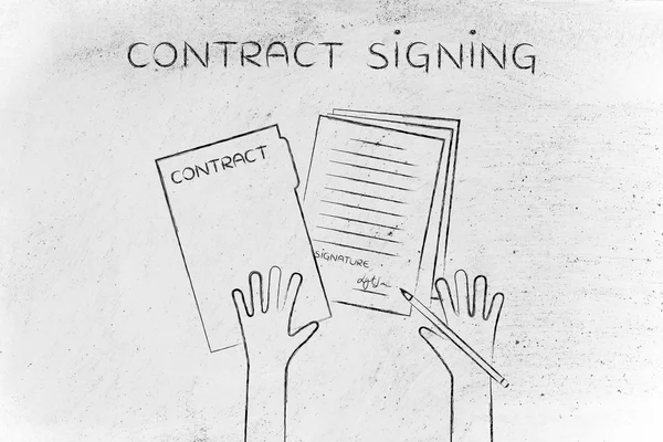 Концепция подписания контракта — стоковое фото