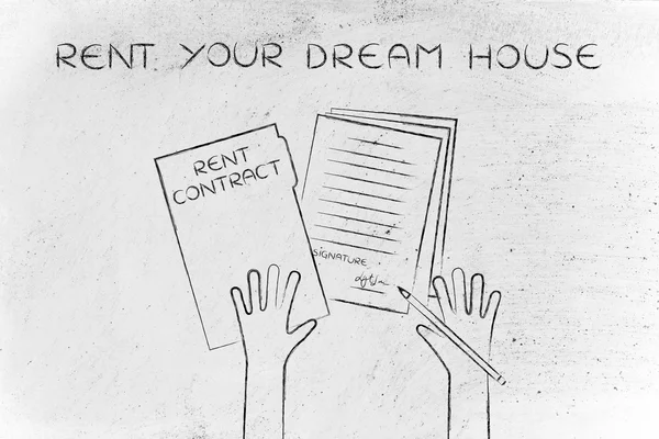 Concept de comment louer la maison de vos rêves — Photo