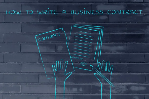 แนวคิดของการเขียนสัญญาธุรกิจ — ภาพถ่ายสต็อก